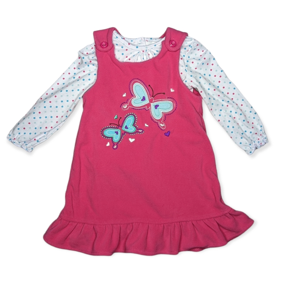 Youngland 2 Piece Fleece Pink Jumper with Matching Shirt Size 3t